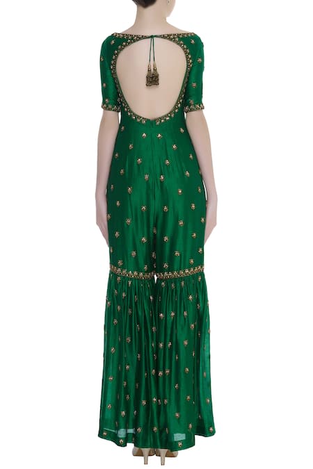 Rajat K Tangri Hand Embroidered Sharara Jumpsuit 