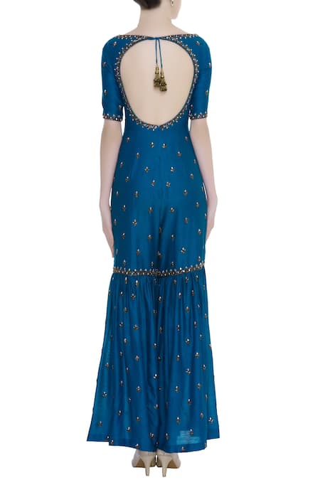 Rajat K Tangri Hand embroidered jumpsuit sharara  with dupatta 