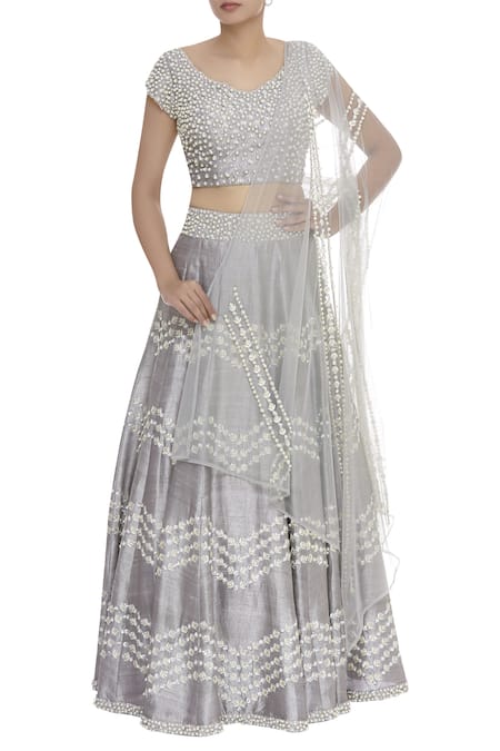J By Jannat Bead Embroidered Lehenga Set  