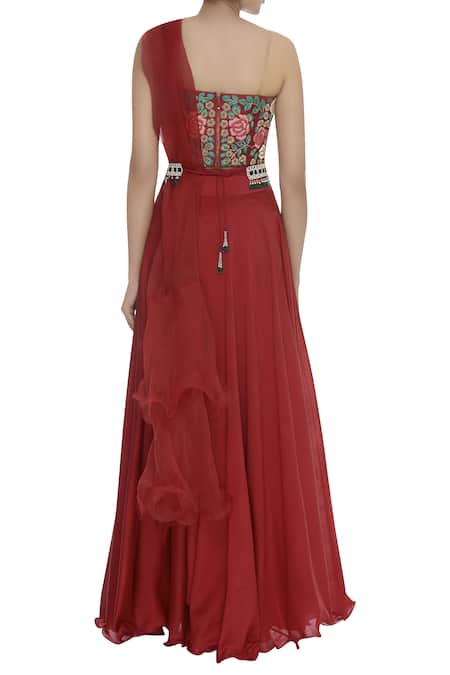 J By Jannat Thread Embroidered Blouse Lehenga Set  