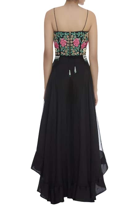 J By Jannat Thread Embroidered Blouse With Lehenga & Cape  