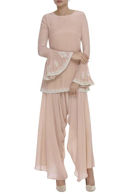 J by Jannat Bead Embroidered Kurta With Draped Pants  