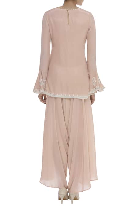 J By Jannat Bead Embroidered Kurta With Draped Pants  