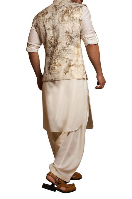 Shop Siddartha Tytler White Printed Nehru Jacket at Aza Fashions Shop_Siddartha Tytler_White Printed Nehru Jacket_at_Aza_Fashions