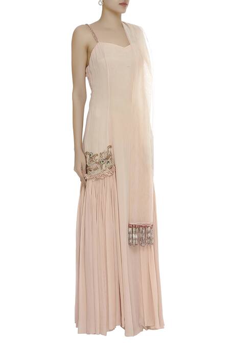 Nitika Kanodia Gupta_Pink Embroidered Anarkali Kurta With Dupatta_Online_at_Aza_Fashions