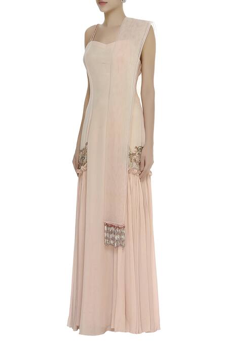 Buy_Nitika Kanodia Gupta_Pink Embroidered Anarkali Kurta With Dupatta_Online_at_Aza_Fashions