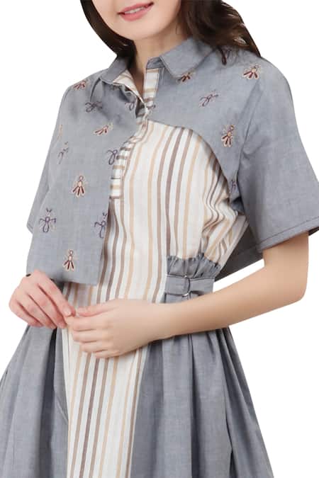 Buy online Women's Tiered Dress Striped Dress from western wear for Women  by Showoff for ₹1210 at 60% off | 2024 Limeroad.com