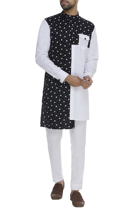 Vikram Bajaj Printed Asymmetric Kurta Set 