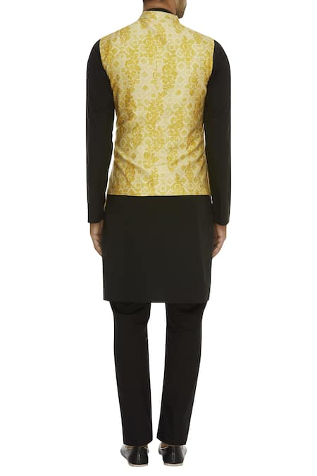 Dhruv Vaish Printed Asymmetric Nehru Jacket 