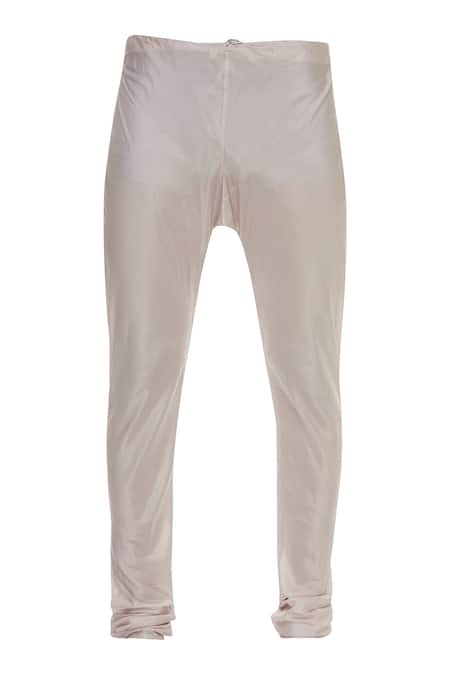 Shop_Vanshik_Peach Raw Silk Motif Floral Jaal Embroidered Sherwani Set _Online_at_Aza_Fashions