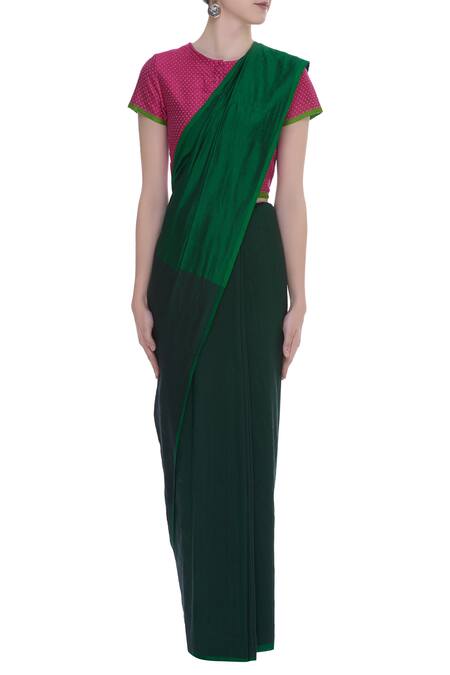 Buy Padmaja Green Pin Stripes Handwoven Saree Online at Aza Fashions Buy_Padmaja_Green Pin Stripes Handwoven Saree_Online_at_Aza_Fashions