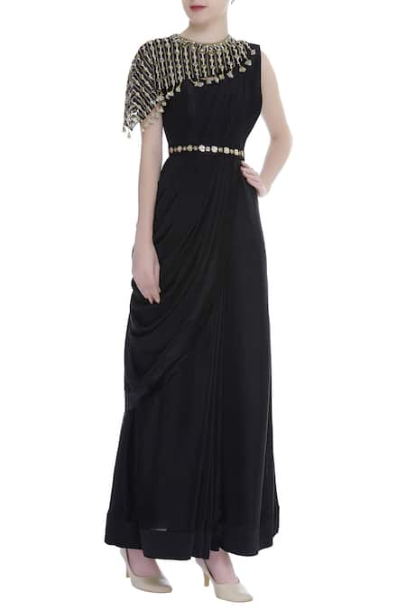 Nidhika Shekhar Draped Gown with Cape 