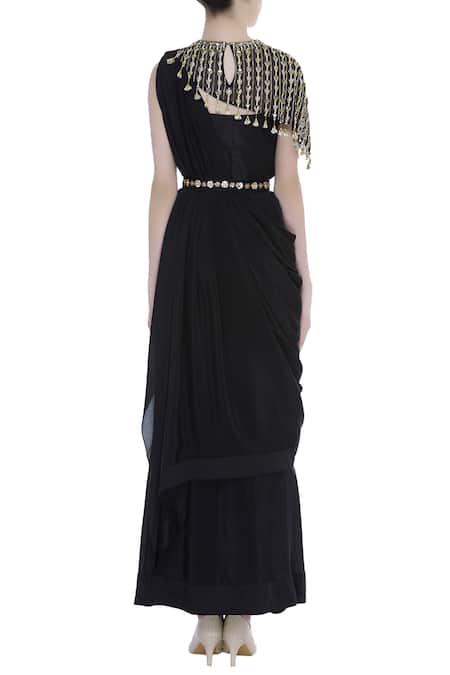Nidhika Shekhar Draped Gown with Cape 
