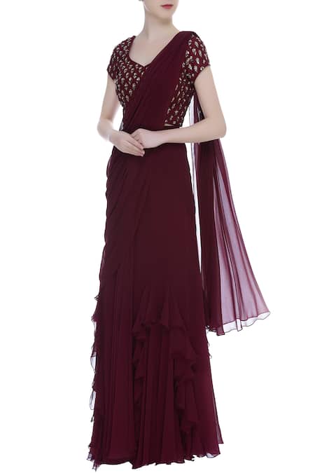 Nidhika Shekhar Pre Draped Saree With Blouse 