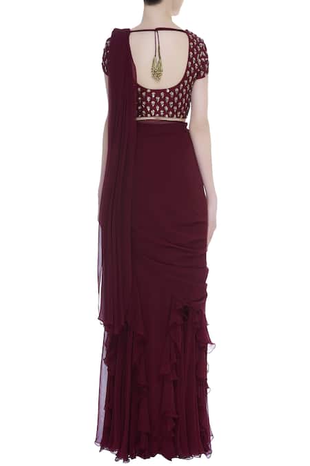 Nidhika Shekhar Pre Draped Saree With Blouse 