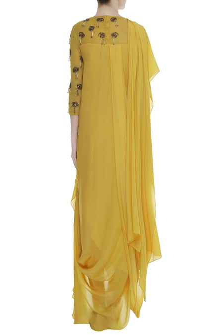 Nidhika Shekhar Cowl Draped Kurta With Churidaar  