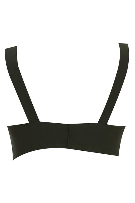Shop_Deme By Gabriella_Green Square Neck Cutout Crop Top _Online_at_Aza_Fashions
