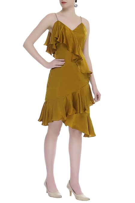 Deme By Gabriella Asymmetric Ruffle Dress  