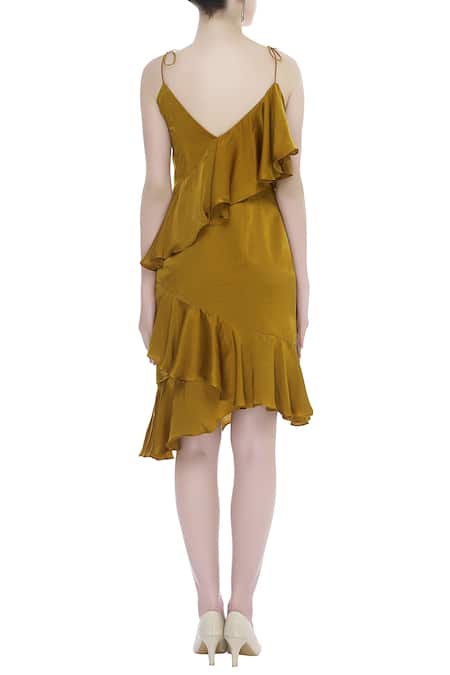 Deme By Gabriella Asymmetric Ruffle Dress  