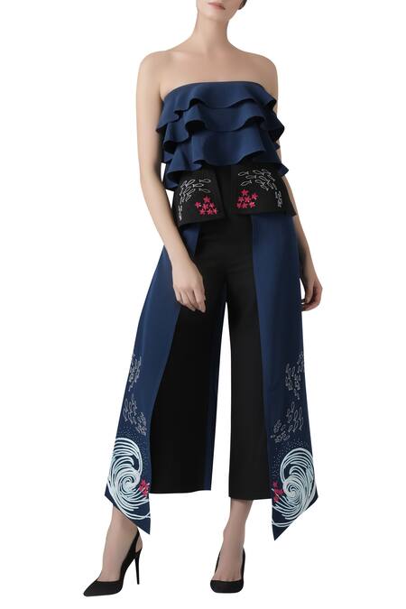 Buy_Limerick By Abirr N' Nanki_Black Bandeau Layered Jumpsuit _Online_at_Aza_Fashions