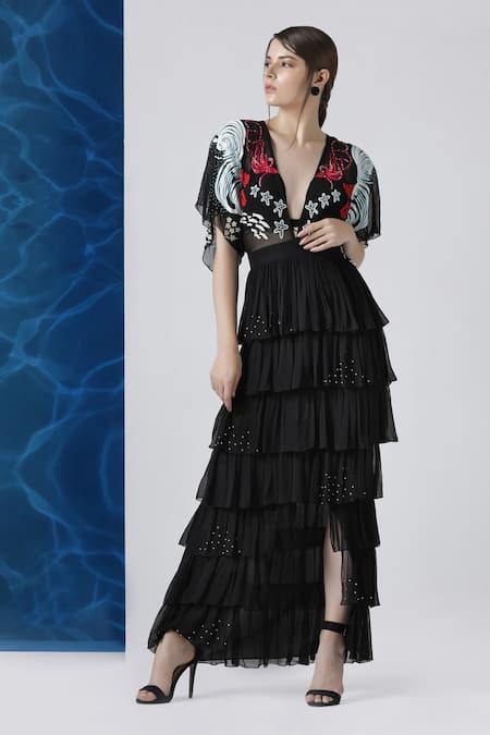 Limerick by Abirr N' Nanki Embroidered Layered Dress 
