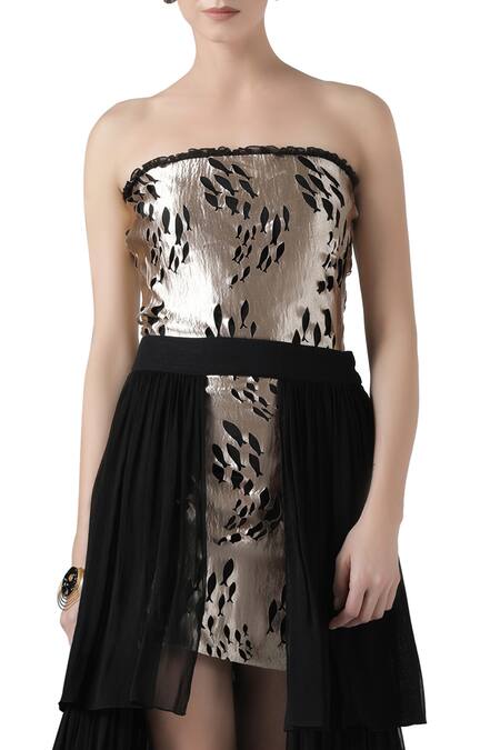 Shop_Limerick By Abirr N' Nanki_Black Dress With Ruffle Skirt _Online_at_Aza_Fashions