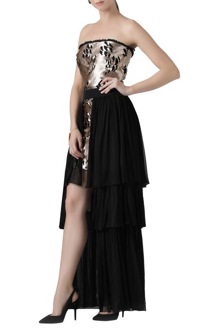 Limerick By Abirr N' Nanki_Black Dress With Ruffle Skirt _Online_at_Aza_Fashions