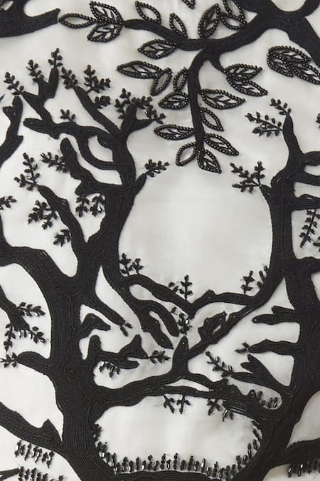 Buy_Limerick By Abirr N' Nanki_White Organza Round Hand Embroidered Dress _Online_at_Aza_Fashions