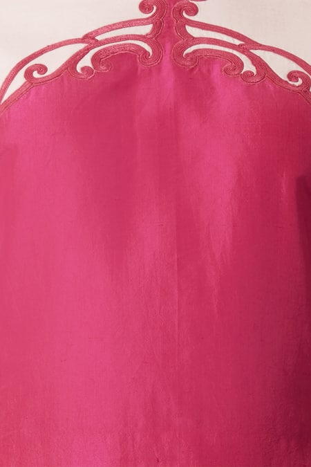 Limerick By Abirr N' Nanki Pink Crewel Embroidered Short Dress at Aza Fashions Limerick By Abirr N' Nanki_Pink Crewel Embroidered Short Dress _at_Aza_Fashions