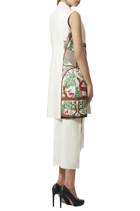 Limerick By Abirr N' Nanki Crewel & hand embroidered long jacket 