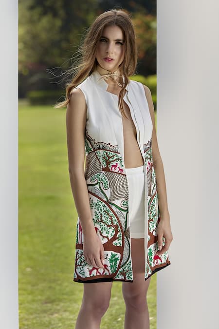 Limerick by Abirr N' Nanki Crewel & hand embroidered long jacket 