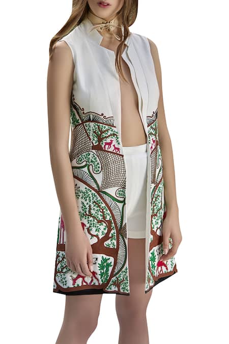 Shop Limerick By Abirr N' Nanki White Crewel And Hand Embroidered Long Jacket Online at Aza Fashions Shop_Limerick By Abirr N' Nanki_White Crewel And Hand Embroidered Long Jacket _Online_at_Aza_Fashions