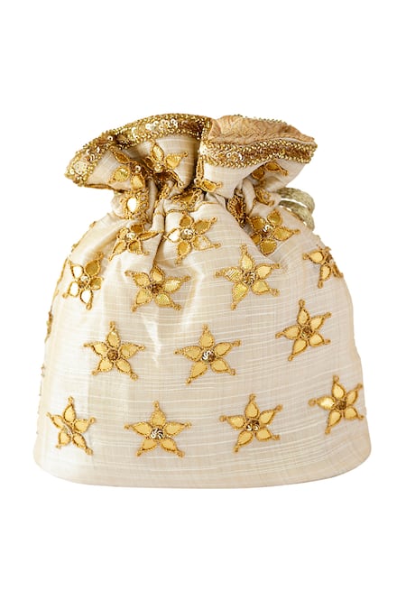 Adora By Ankita Gota Patti Embroidered Potli Bag 