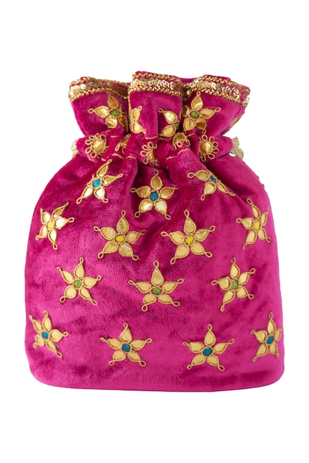 Adora By Ankita Gota Patti Embellished Potli bag 