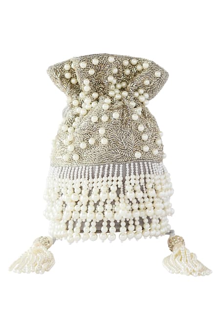 Adora By Ankita Handcrafted Pearl Potli Bag  