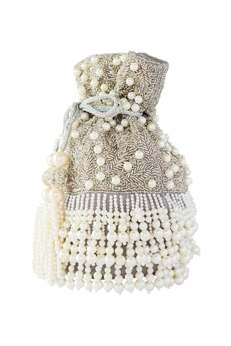 Adora By Ankita Handcrafted Pearl Potli Bag  