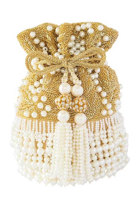Adora By Ankita Pearl Embroidered Potli Bag  