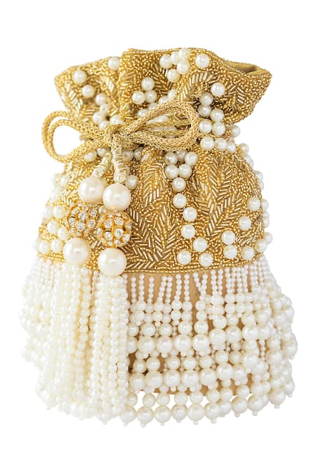 Adora By Ankita Pearl Embroidered Potli Bag  