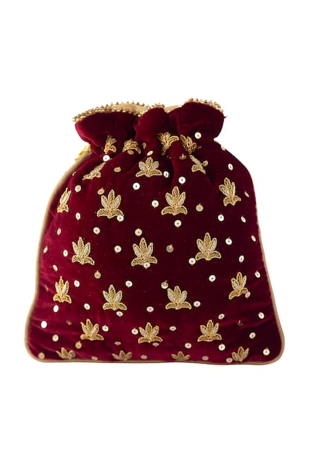 Adora By Ankita Floral Zardozi Potli Bag  