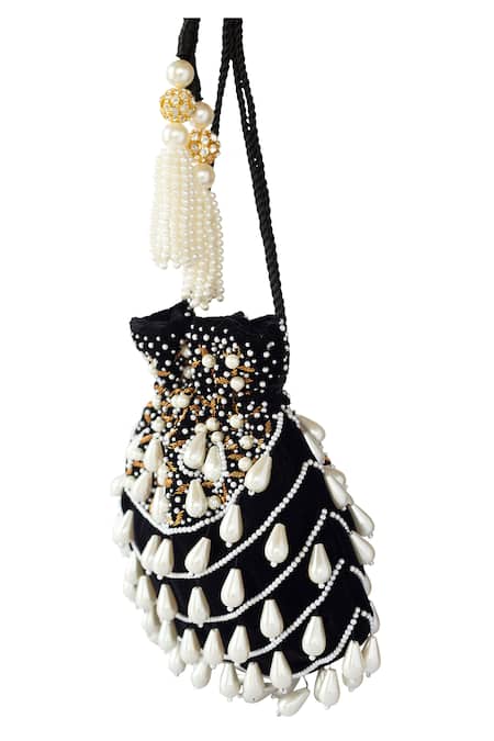 Adora By Ankita Pearl Drop Embellished Potli Bag 
