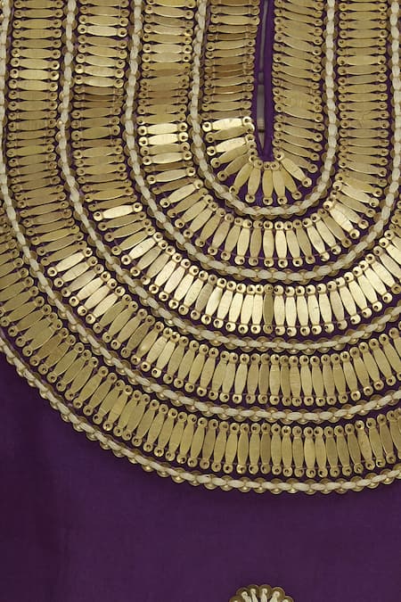 Kunza_Purple Zardozi Hand Embroidered Sharara Kurta Set_at_Aza_Fashions