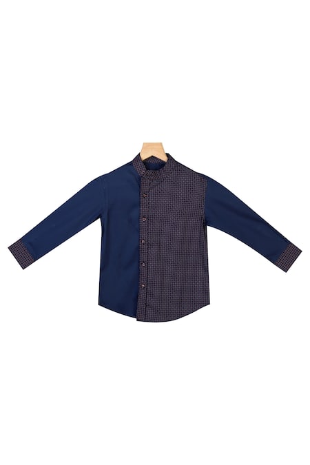 The Blue Morphology Printed Button Front Shirt  