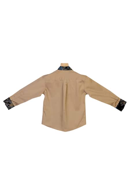 The Blue Morphology Brown Cotton, Polyester Floral Printed Shirt Online at Aza Fashions The Blue Morphology_Brown Cotton, Polyester Floral Printed Shirt _Online_at_Aza_Fashions