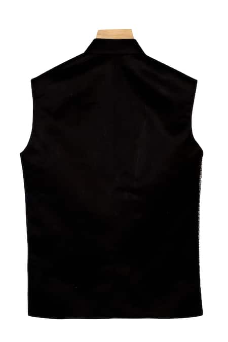 The Blue Morphology Half and Half Printed Nehru Jacket 