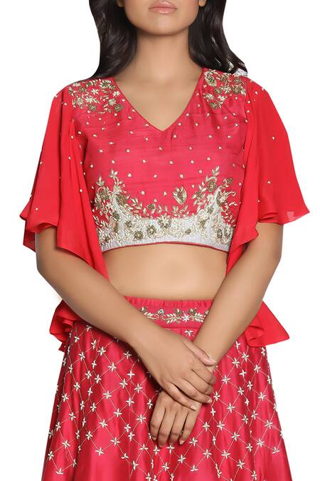 Nautanky_Layered Lehenga With Embroidered Top_at_Aza_Fashions