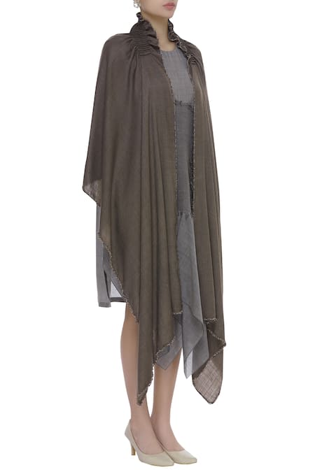 S. W. G. T_Brown Beads Hand Crochet Scarf_Online_at_Aza_Fashions