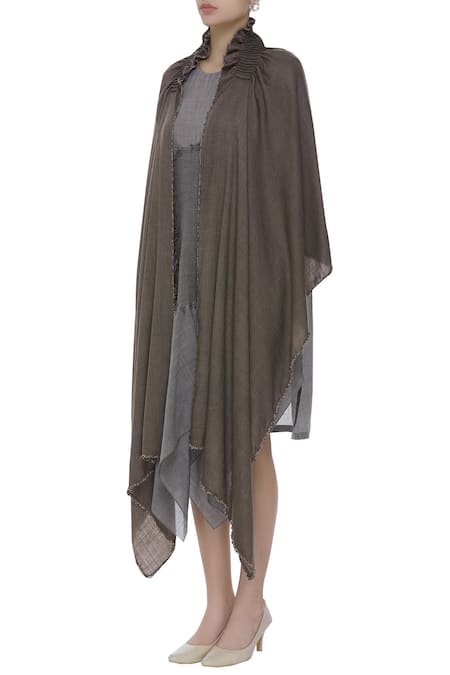 Buy_S. W. G. T_Brown Beads Hand Crochet Scarf_Online_at_Aza_Fashions