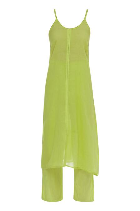 Buy_Nazar By Indu_Green Emboridered Kurta Set_Online_at_Aza_Fashions