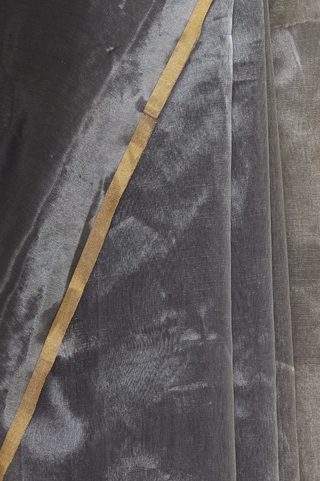 Shop_Akaaro_Silver Silk Zari Woven Shimmer Cotton Saree  _Online_at_Aza_Fashions