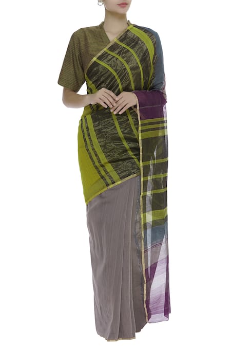 Akaaro Silk Striped Saree 